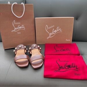 NEW Authentic CHRISTIAN LOUBOUTIN Simple Bille embellished sandals size 37